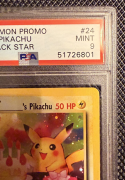 PSA 9 Birthday Pikachu #24 Black Star Promo Holo WOTC Pokemon 2000 Mint - Image 3