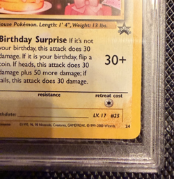 PSA 9 Birthday Pikachu #24 Black Star Promo Holo WOTC Pokemon 2000 Mint - Image 4