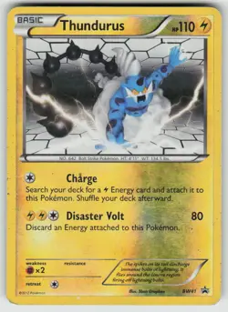 Thundurus BW41 Holo Promo Black And White Promo Pokemon Reverse Holo Damaged - Image 1