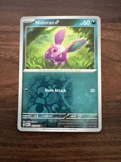 Nidoran M 032/165 Common 151 Pokemon Reverse Holo Near Mint - Image 1