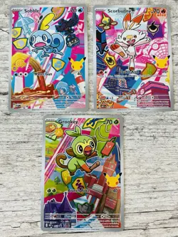 Series 2 First Partner Illustration Grookey 052, Scorbunny 053, Sobble 054 - Image 1