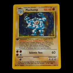 1999 Pokemon Base Set Machamp 8/102 Holo 1st Edition - Image 3