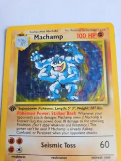 1999 Pokemon Base Set Machamp 8/102 Holo 1st Edition - Image 5