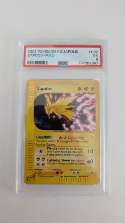 Pokemon Zapdos Aquapolis Holo H32/H32 PSA 5 - Image 1