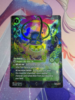 Disney Lorcana TCG Enchanted Alien - True Believer 229/204 Foil Wilds Unknown - Image 1