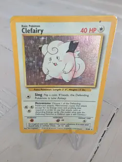Pokemon TCG Clefairy Holo Rare Card Base Set, 5/102, HP Condition, J1 - Image 1