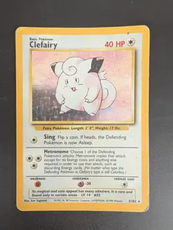 Pokemon TCG Clefairy Holo Rare Card Base Set, 5/102, HP Condition, J1 - Image 4