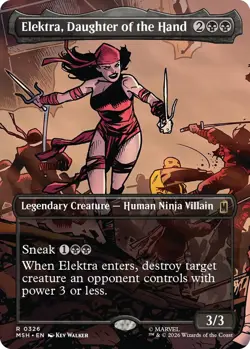 x1 Elektra, Daughter of the Hand (0326) - Borderless R MTG Marvel Super Heroes M - Image 1