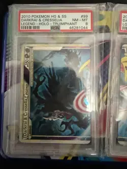 Pokemon TCG Darkrai and Cresselia Legend Set Top and Bottom #99 and #100 PSA 8 - Image 2