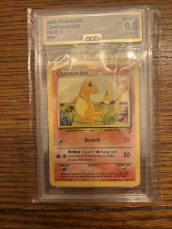 Pokemon Base Set Unlimited Charmander 46/102 AGS Mint+ 9.5 Common 1999-2000 - Image 1