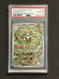 2024 POKEMON SURGING SPARKS POKEMON CENTER ETB PROMO SVP #159 MAGNETON PSA 10 - Image 1