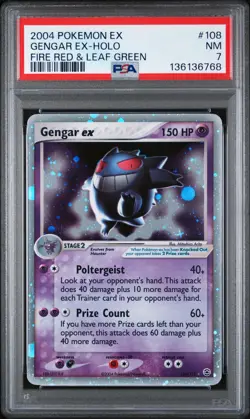 2004 POKEMON EX FIRE RED & LEAF GREEN #108 GENGAR EX-HOLO PSA 7 - Image 1