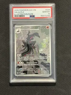 PSA 10 Salazzle IR 224/217 Ascended Heroes Illustration Rare Pokemon GEM MT 10 - Image 1