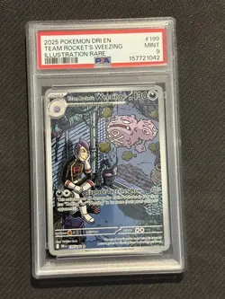 2025 Pokemon DRI EN Team Rocket's Weezing ILLUSTRATION RARE 199/182 PSA 9 MINT - Image 1