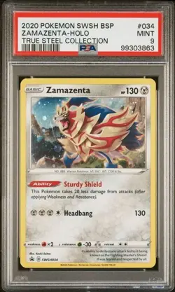 Pokemon - Zamazenta Holo Promo SWSH034 - 2020 True Steel Collection - PSA 9 - Image 3