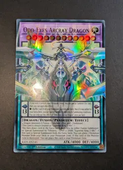 Yugioh Odd Eyes Arcray Dragon RA05-EN145 Overframe Extended Art Ultra Rare 1st - Image 1