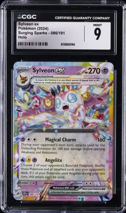 2024 POKEMON SURGING SPARKS - HOLO #086/191 SYLVEON EX CGC 9 - Image 1