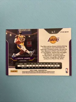 LeBron James LA Lakers 2020-21 Panini Prizm Red Ice Prizm #1 Card (Kobe Tribute) - Image 5