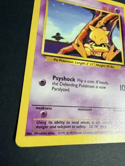 Abra Base Set 1999 Unlimited Print LP, 43/102 Pokemon Card. - Image 2