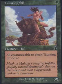 MTG Taunting Elf - Foil, Urza's Destiny, Moderately Played, English - Image 1