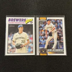 2026 Topps Jacob Misiorowski Milwaukee Brewers Rookie Card 2 Card Rookie Lot RC - Image 1