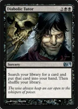 MTG Diabolic Tutor - Foil, Magic 2012, Heavily Played, English - Image 1