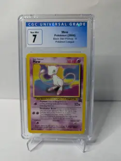 2000 Pokemon Black Star Mew Promo Pokemon League CGC 7 - Image 1