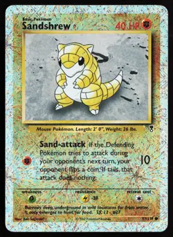 2002 Pokemon Legendary Collection Reverse Holo Foil /110 Sandshrew #91 LP - Image 1