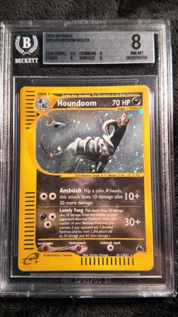 Pokemon BGS 8 Houndoom H11/H32 - Skyridge Holo Swirl PSA 8 WOTC 2003 - Image 1