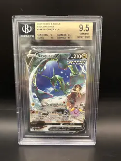 Pokemon Rayquaza V 194/203 Alt Full Art Ultra Rare Evolving Skies BGS 9.5 - Image 1