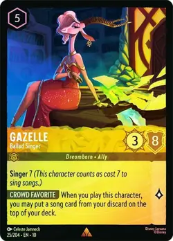 Cold Foil GAZELLE BALLAD SINGER 1x Rare Disney Lorcana Whispers in the Well - Image 1