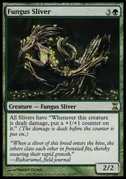 MTG Fungus Sliver - Foil, Time Spiral, Moderately Played, English - Image 1