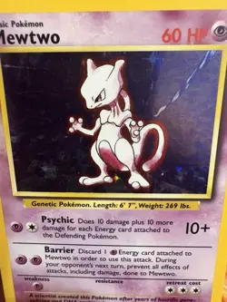 Pokemon Base Set Mewtwo Holo 10/102 LP WOTC Vintage Holographic Card Rare - Image 2