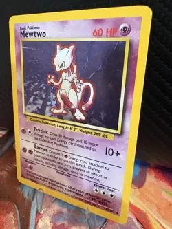 Pokemon Base Set Mewtwo Holo 10/102 LP WOTC Vintage Holographic Card Rare - Image 3
