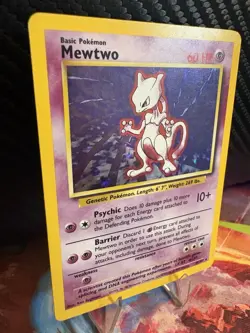 Pokemon Base Set Mewtwo Holo 10/102 LP WOTC Vintage Holographic Card Rare - Image 4