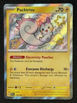 Pokemon TCG Paldean Fates Pachirisu Card 138/091 Shiny Rare - Image 1