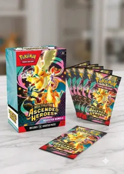 Pokemon TCG Mega Evolution: Ascended Heroes Booster Bundle Box 6 Packs Dragonite - Image 1