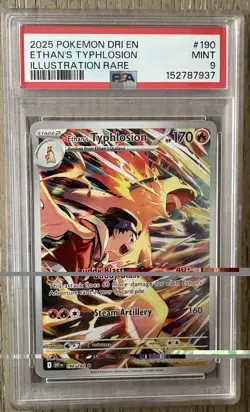 Pokemon Ethan's Typhlosion 190/182 SV10 Destined Rivals IR Holo Eng 2025 PSA 9 - Image 1