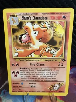 Blaine’s Charmeleon 31/132 Gym Challenge LP+ Vintage Pokemon Card WOTC 2000 - Image 1
