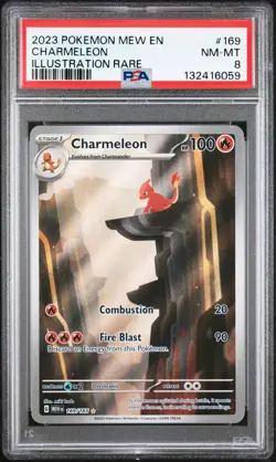 2023 POKEMON MEW EN-151 ILLUSTRATION RARE #169 CHARMELEON PSA 8 - Image 1