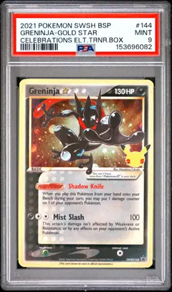 2021 POKEMON SWSH BLACK STAR PROMO #144 GRENINJA-GOLD STAR PSA 9 - Image 1