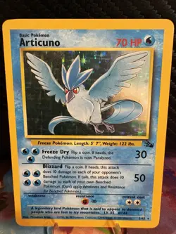 Pokemon Base Set Articuno Holo 2/62 Rare WOTC 1999 Vintage LP+ - Image 1