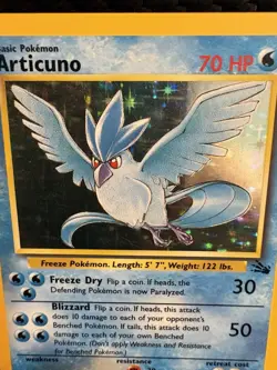 Pokemon Base Set Articuno Holo 2/62 Rare WOTC 1999 Vintage LP+ - Image 2