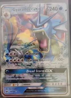 Pokemon TCG Gyarados GX 18/111 Sm-Crimson Invasion Holo 2017 NM - Image 4