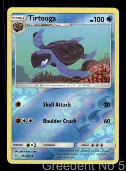 Tirtouga 44/236 Uncommon Unified Minds Pokemon Reverse Holo Lightly Played - Image 1