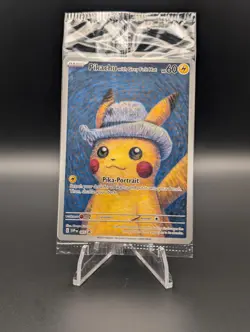 Van Gogh Pikachu with Grey Felt Hat SVP 085 Promo Pokemon 2023 English DAMAGED - Image 1