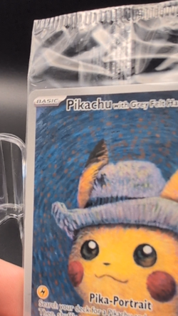 Van Gogh Pikachu with Grey Felt Hat SVP 085 Promo Pokemon 2023 English DAMAGED - Image 2