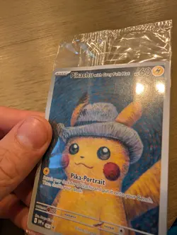 Van Gogh Pikachu with Grey Felt Hat SVP 085 Promo Pokemon 2023 English DAMAGED - Image 5
