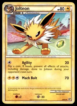 Jolteon 28/90 Uncommon HGSS Undaunted Pokemon Near Mint - Image 1