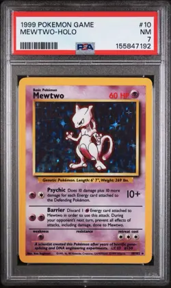 POKEMON BASE SET MEWTWO HOLO PSA 7 VINTAGE 1999 - Image 1